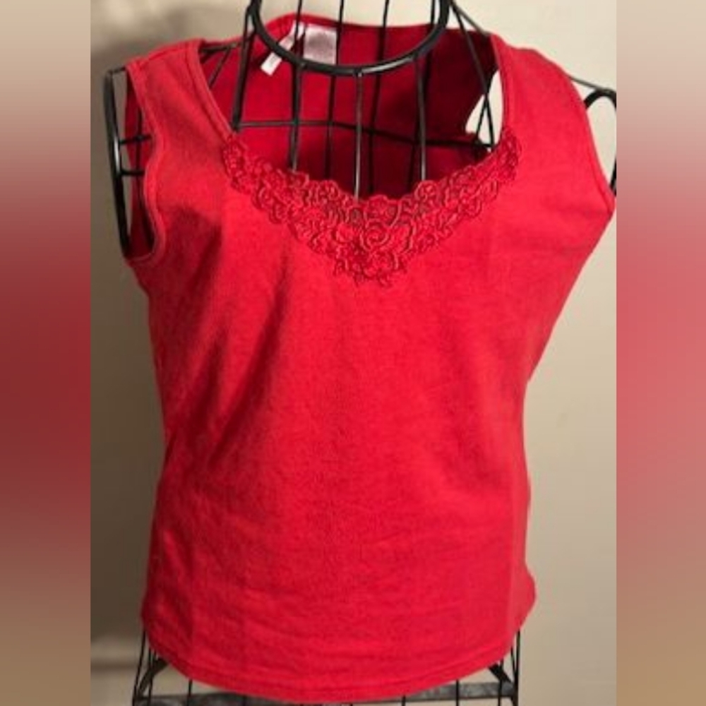 size medium casual dress shirt blouse womens tank top red lace